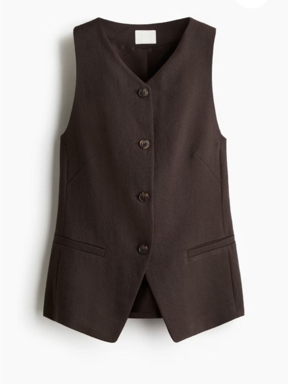 Dark Brown Button-Front Vest